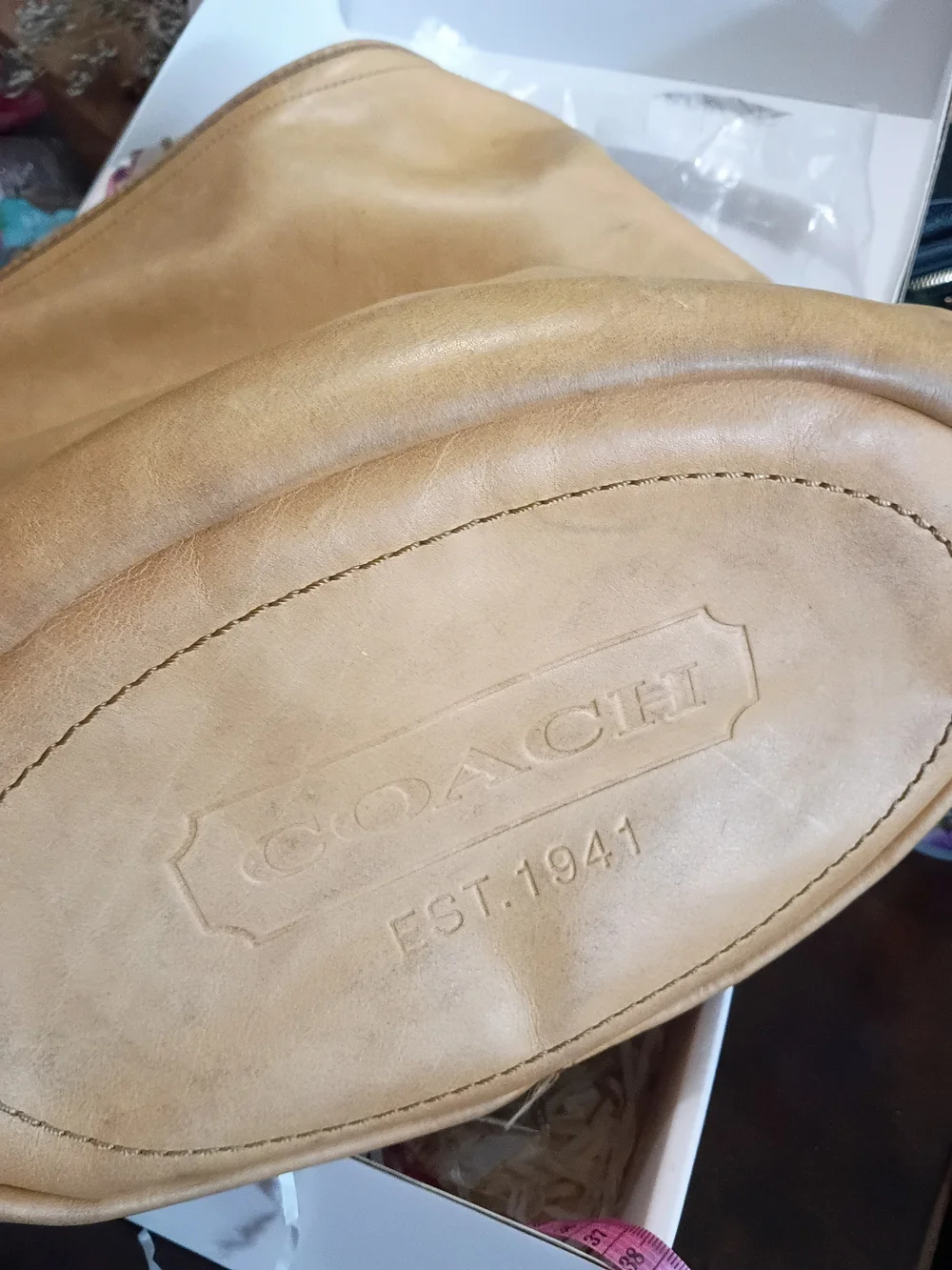 Coach Bleeker Tattersall Butter Leather Hobo Shoulder Bag  Original Hang Tag